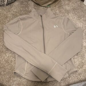 Light Taupe Women's Zip-Up Active Jacket